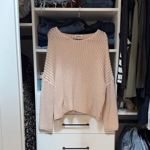 Listicle Cream Scoop Neck Knit Pullover